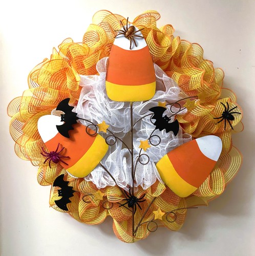 Halloween wreath candy - halloween, wreath,